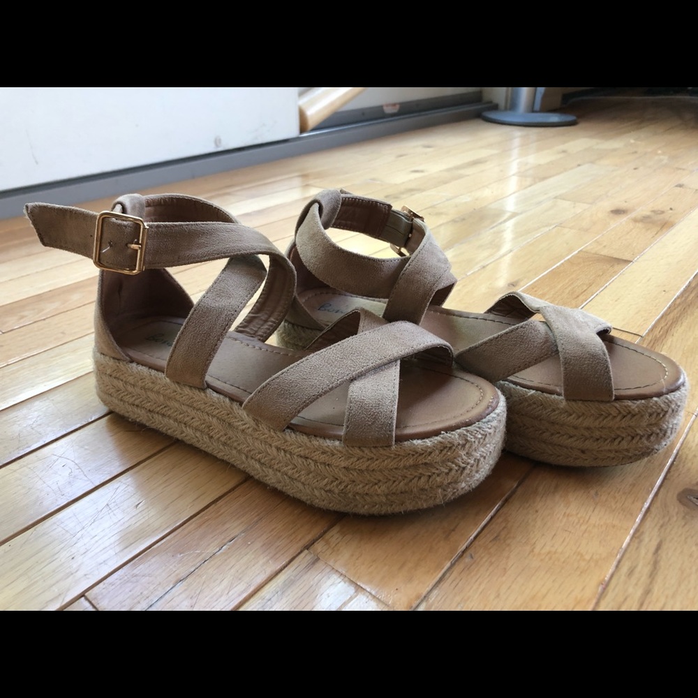 Platform Tan Sandals